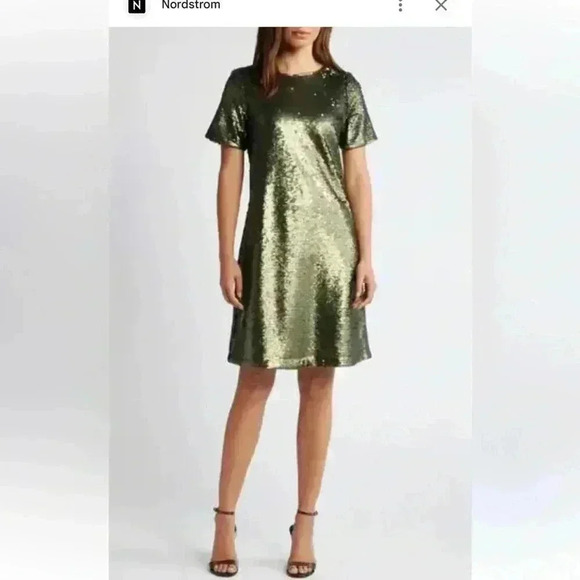 Anne Klein Sequin Tshirt Dress size 2 - Picture 2 of 5